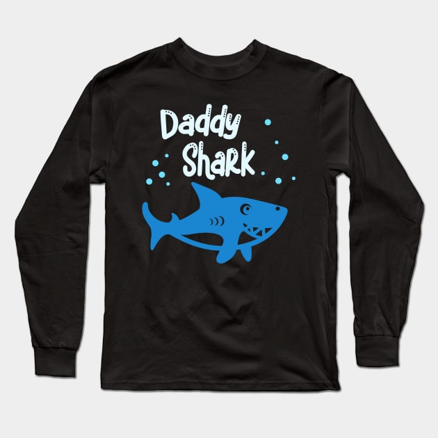 Daddy Shark Family Matching Dad Funny Sharks Long Sleeve T-Shirt by Foxxy Merch